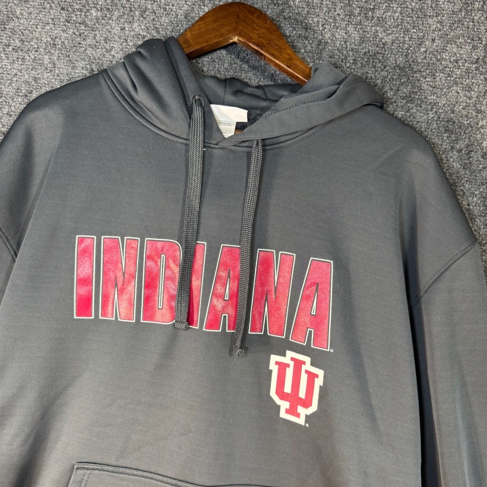 Indiana Hoosiers Grey Majestic Section 101 Hoodie‎ Sweatshirt Mens XL